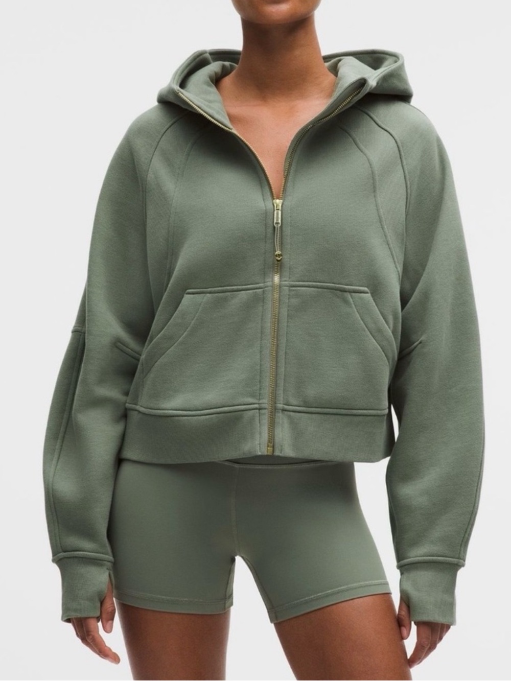 Lululemon Athletica Scuba Cropped Full Zip Hoodie sz M/L